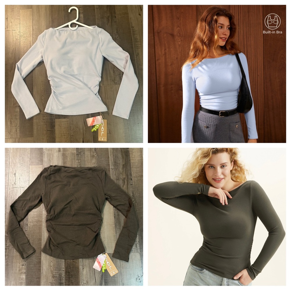 OGL Built-In Bra Boatneck Tops